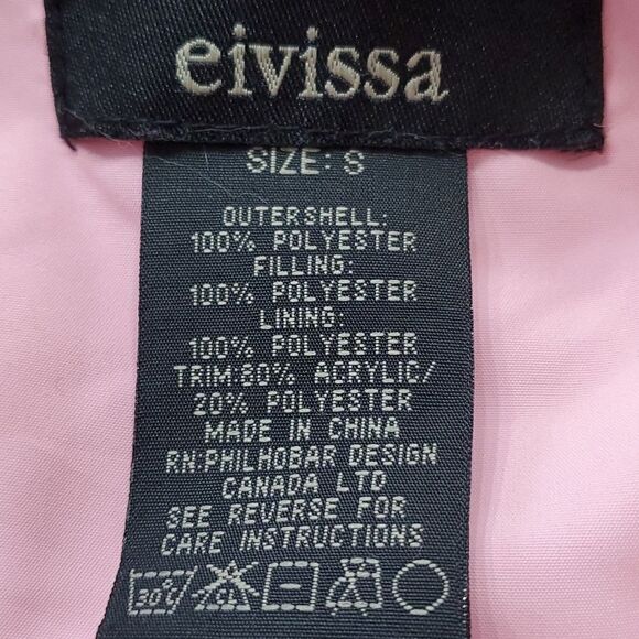 EIVISSA WOMEN'S puffer vest. Size small. Good used condition. Cream, pink & Blue - Picture 7 of 9